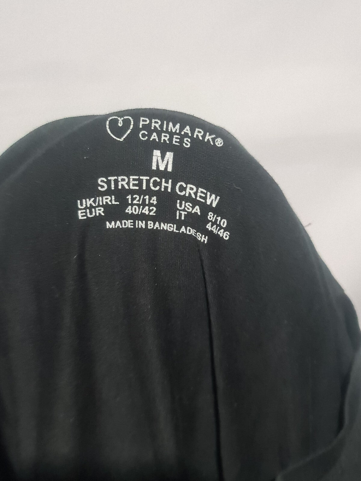 Primark Cares black stretch crew neck T-shirt