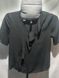Atmosphere black ruffle front blouse