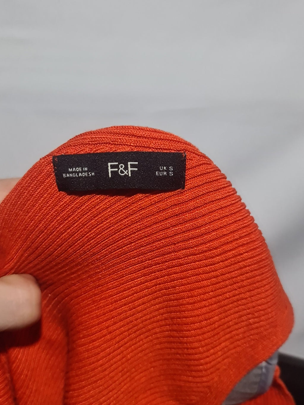 F&F orange ribbed sleeveless V-neck top