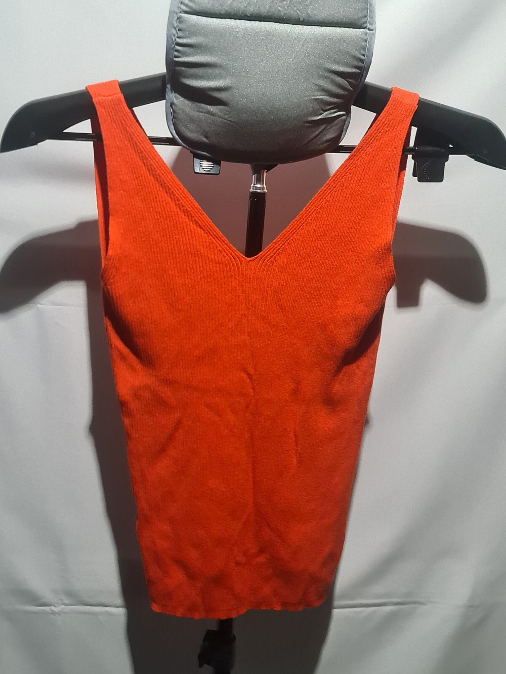 F&F orange ribbed sleeveless V-neck top