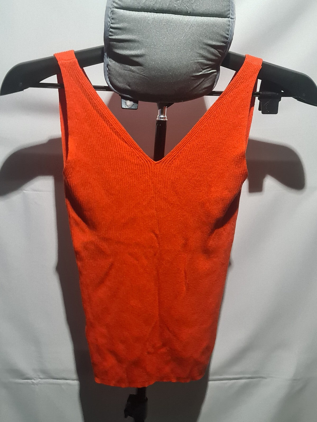 F&F orange ribbed sleeveless V-neck top