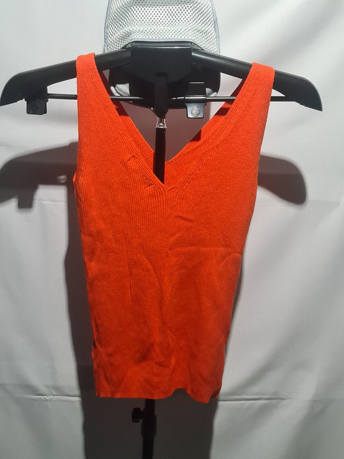 F&F orange ribbed sleeveless V-neck top