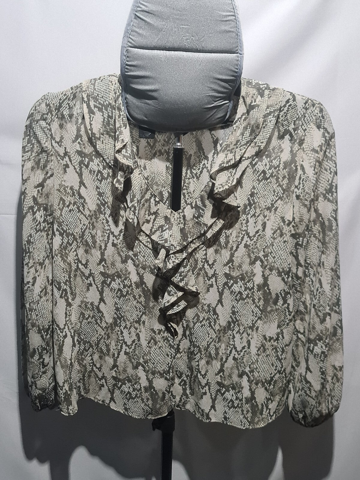 Primark snake print ruffle blouse