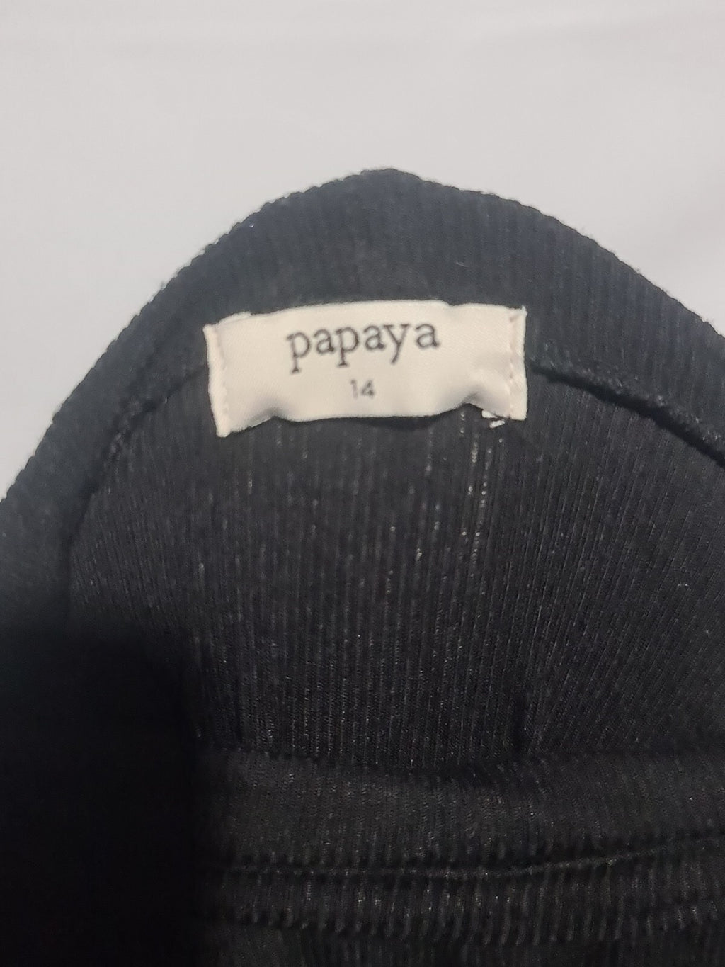 Papaya black ribbed turtleneck top