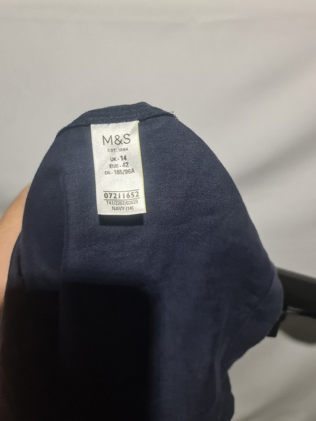 M&S navy short sleeve blouse