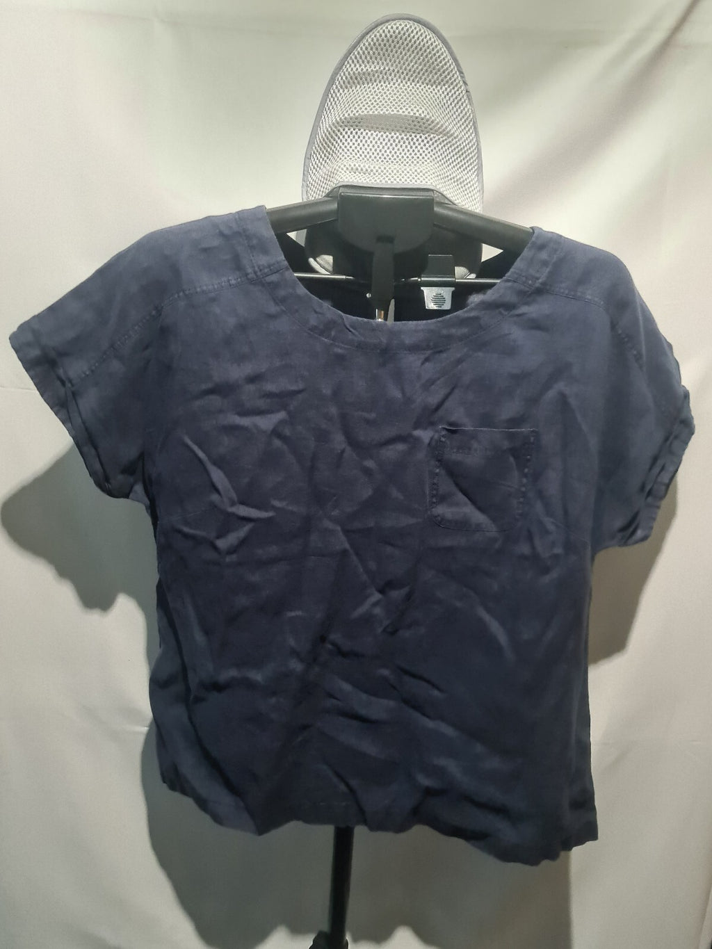 M&S navy short sleeve blouse