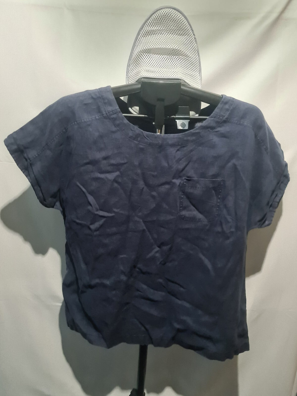 M&S navy short sleeve blouse