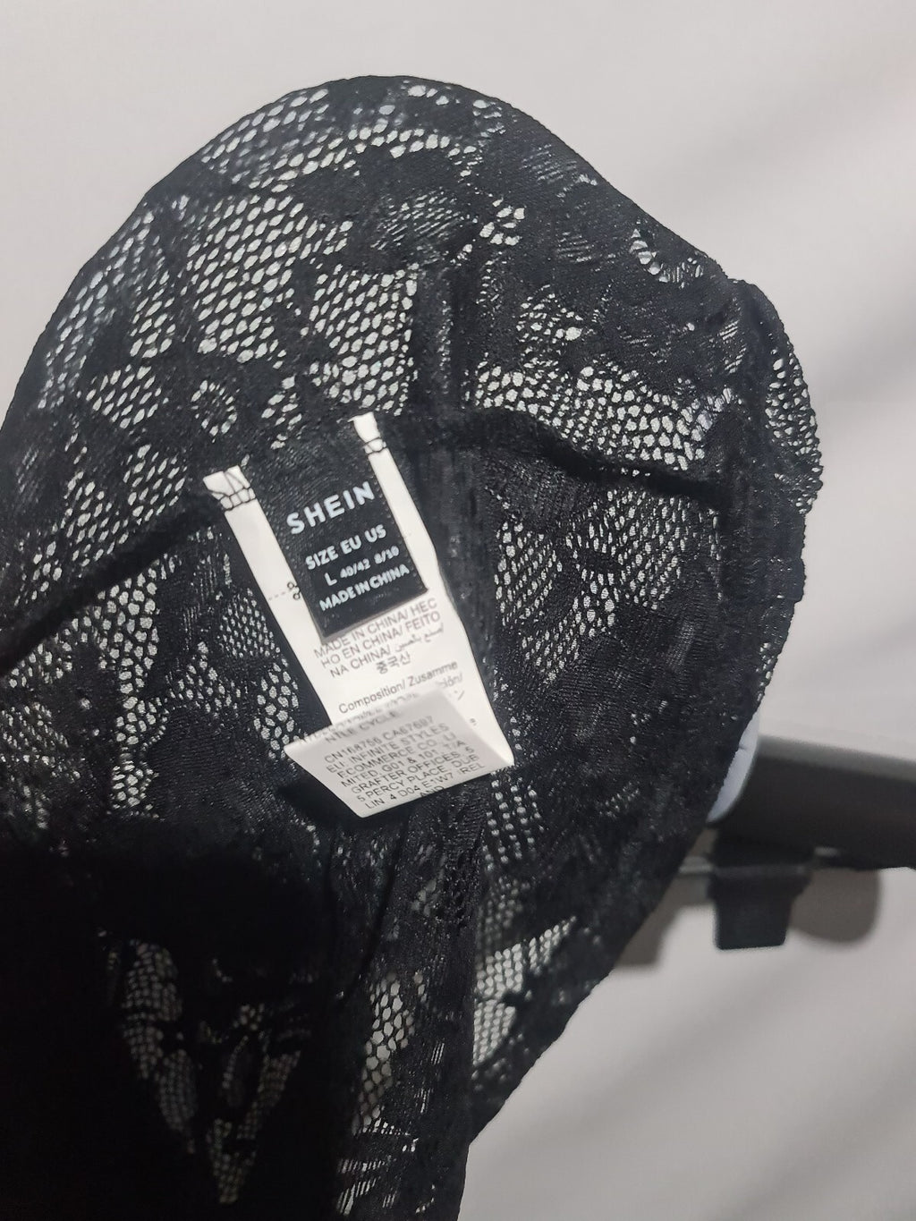 Shein black lace long sleeve top