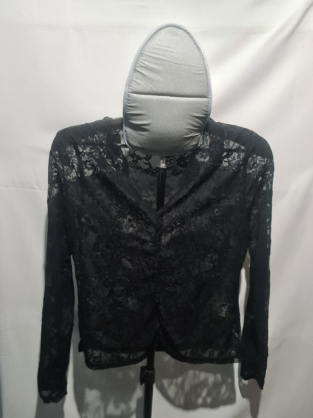 Shein black lace long sleeve top