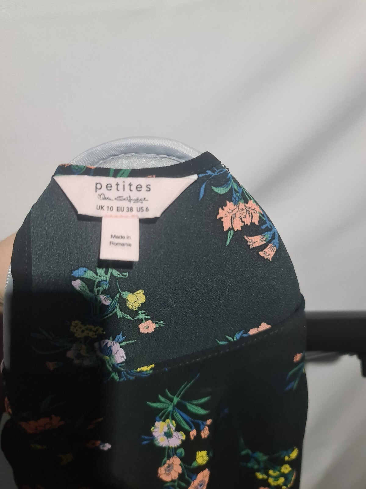 Petites by Dunnes black floral dress