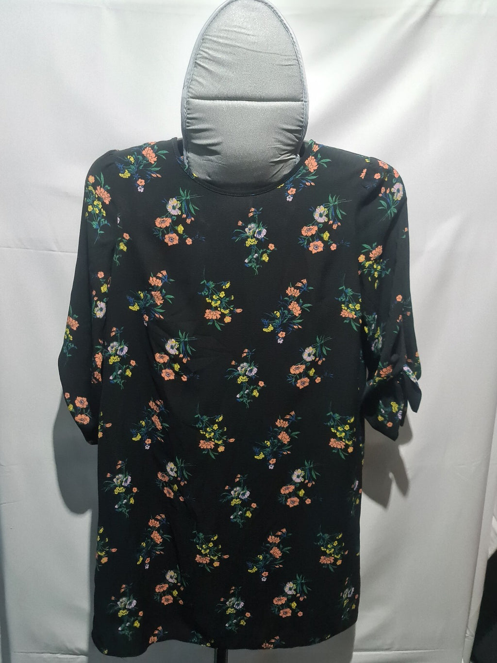Petites by Dunnes black floral dress