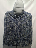 Isle blue paisley long sleeve blouse