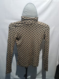 Wallis beige geometric roll neck top