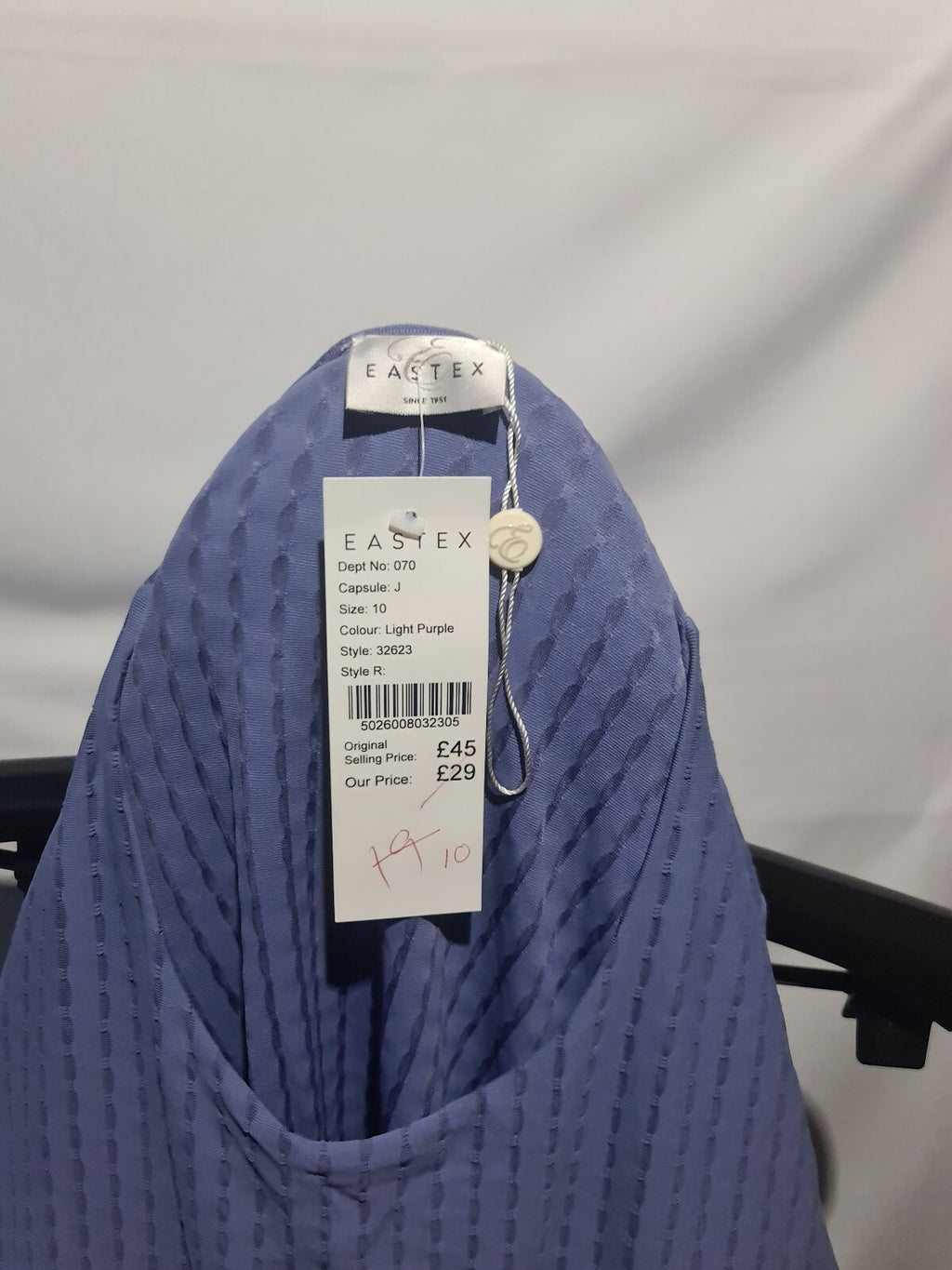 F&F lavender textured 3/4 sleeve top
