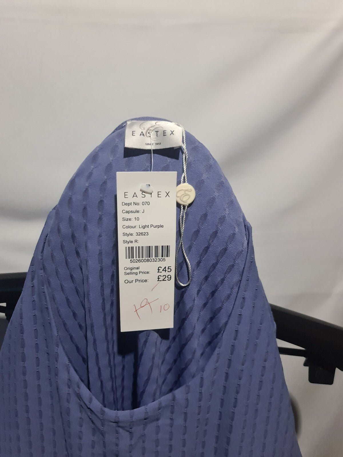 F&F lavender textured 3/4 sleeve top