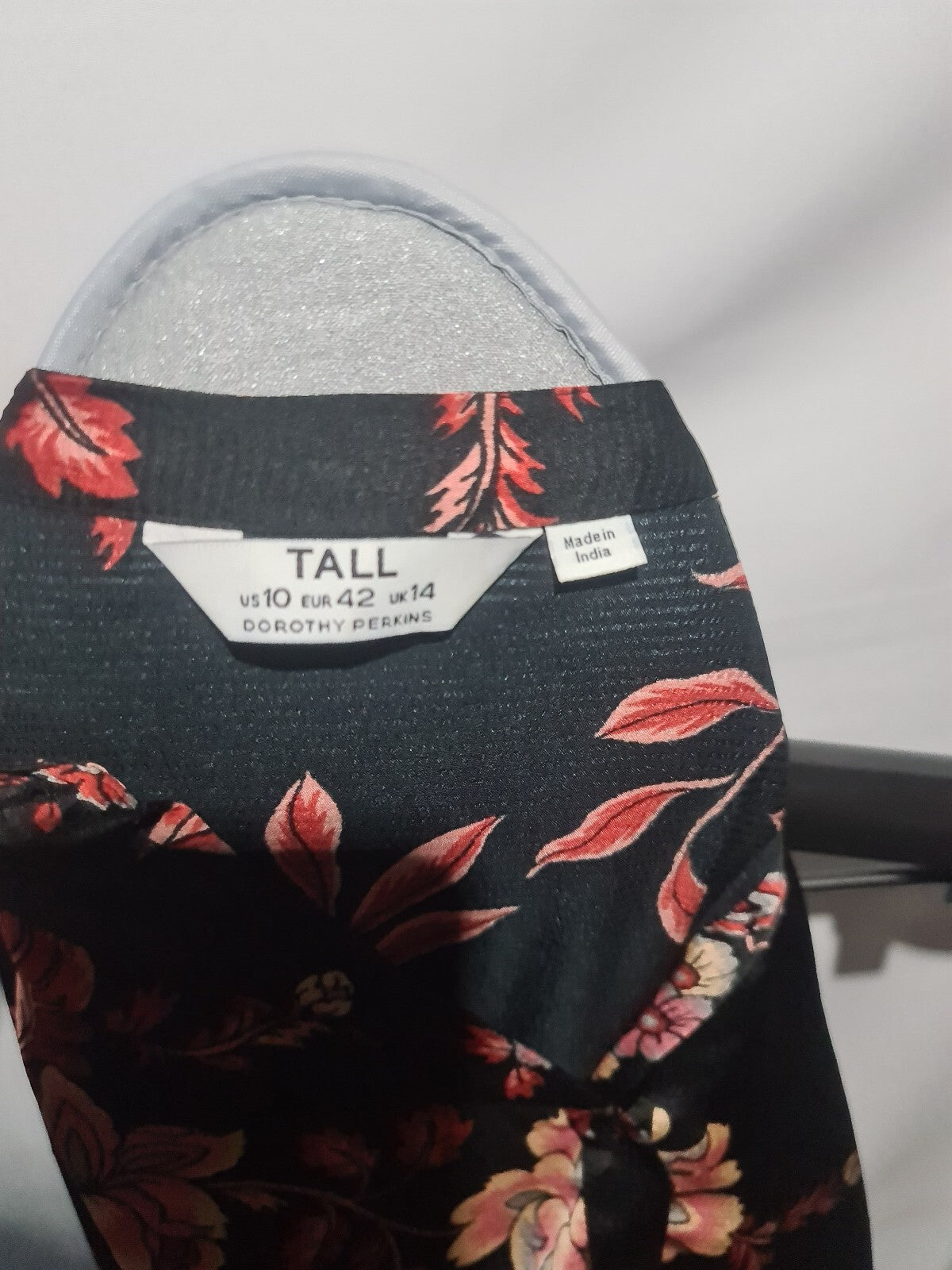 Black floral long sleeve blouse