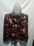 Black floral long sleeve blouse