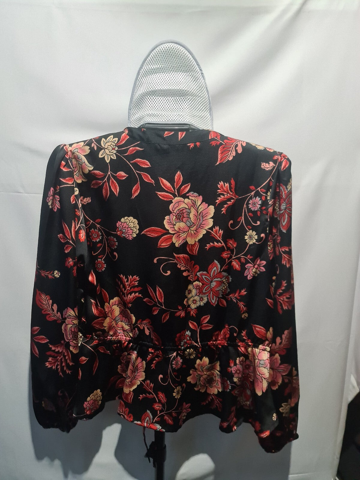 Black floral long sleeve blouse