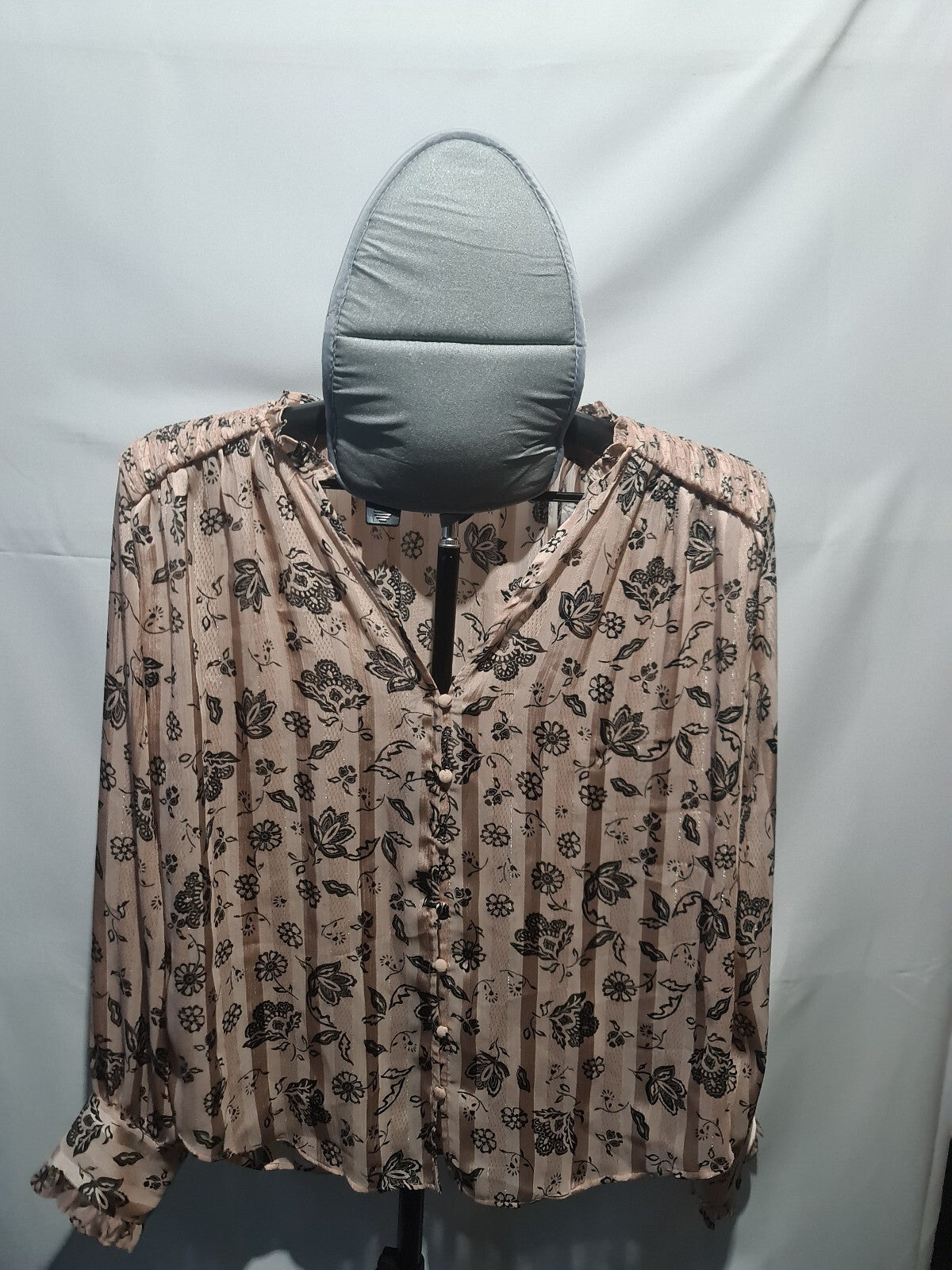 Zara beige floral blouse