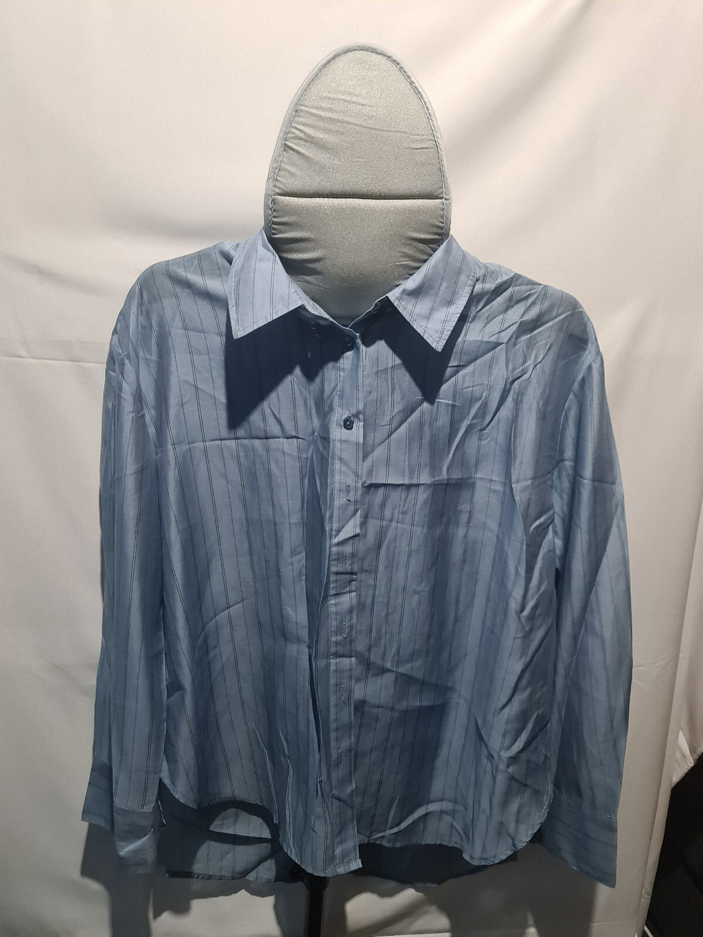 Modern Work blue striped button shirt
