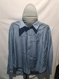 Modern Work blue striped button shirt