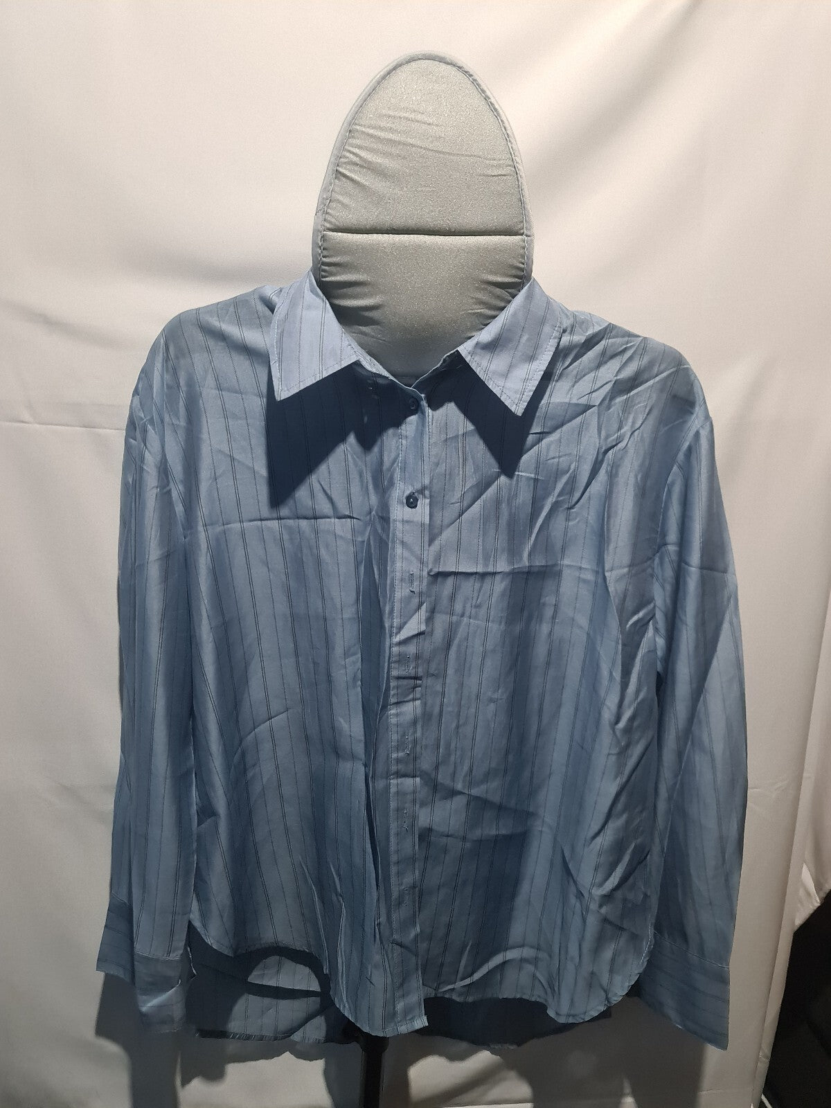 Modern Work blue striped button shirt
