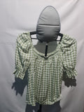 George green gingham puff sleeve top