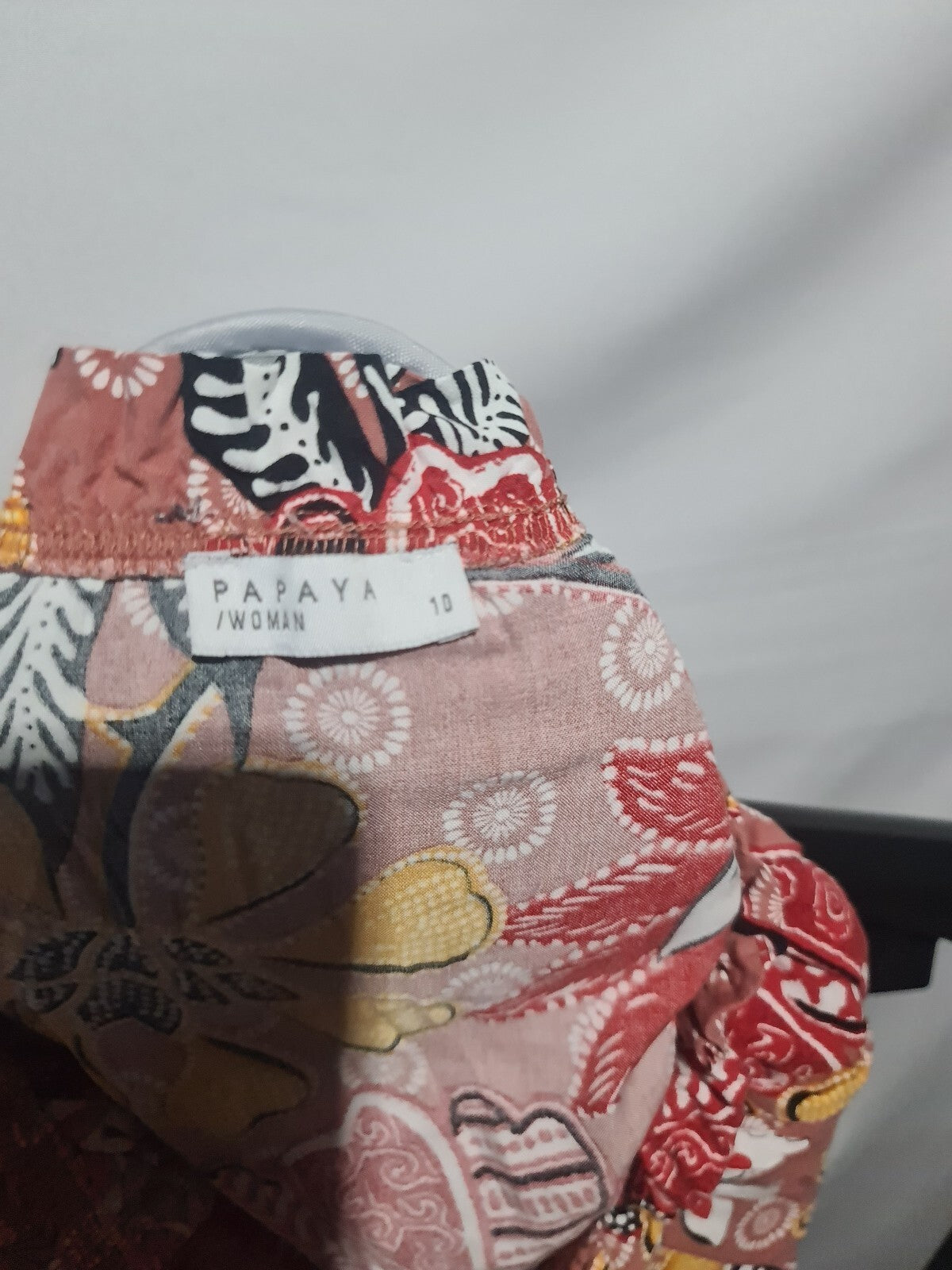 Papaya red floral short sleeve top