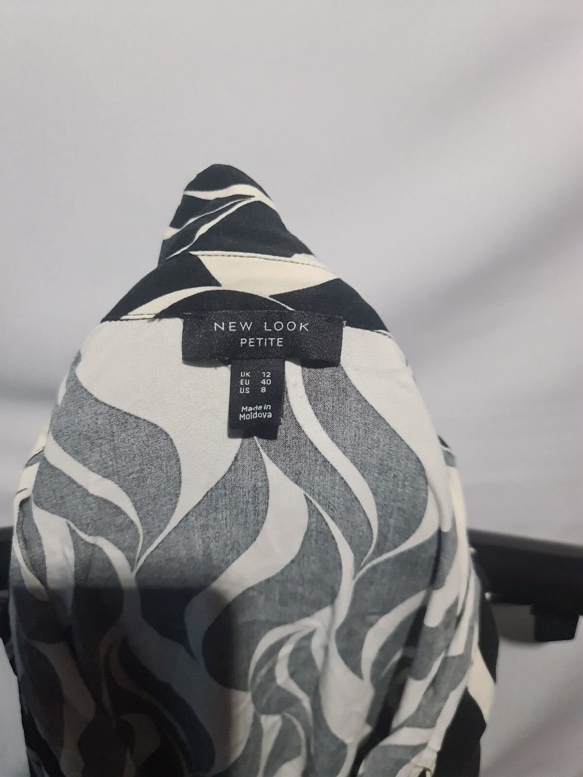 New Look black and white swirl long sleeve dress