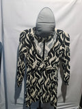 New Look black and white swirl long sleeve dress