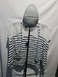 Blue and white striped short sleeve top