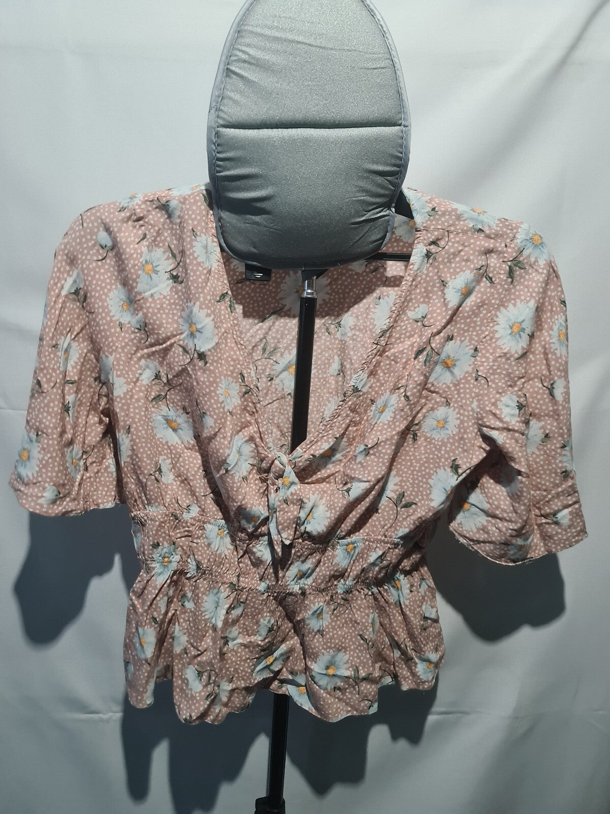 Primark pink floral wrap blouse
