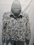 TU cream floral button blouse