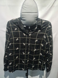 TU black floral grid blouse