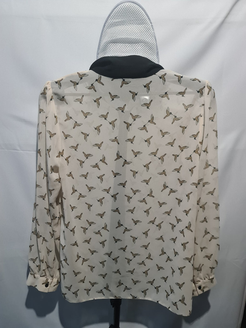 TU cream bird print blouse