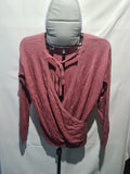 Dusty rose wrap front long sleeve top