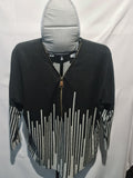 Roman black zip front top