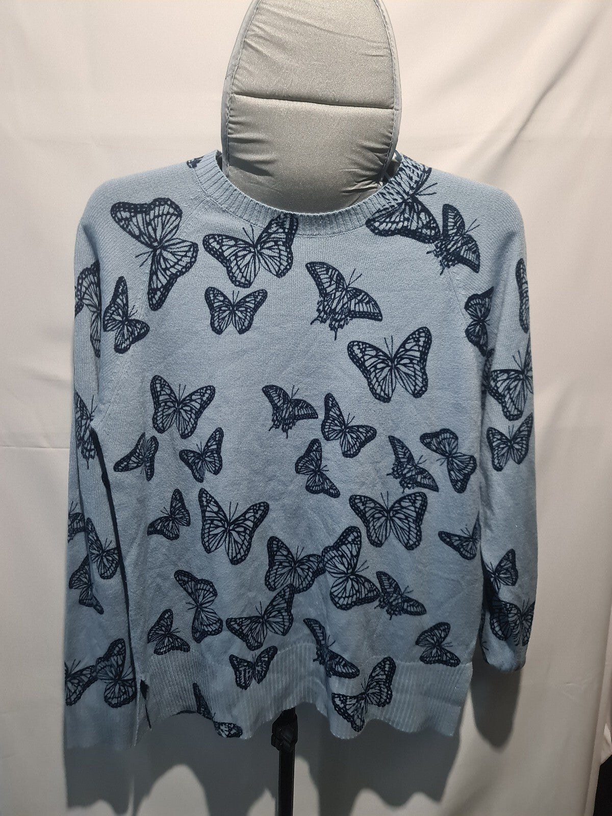 Papaya light blue butterfly sweater