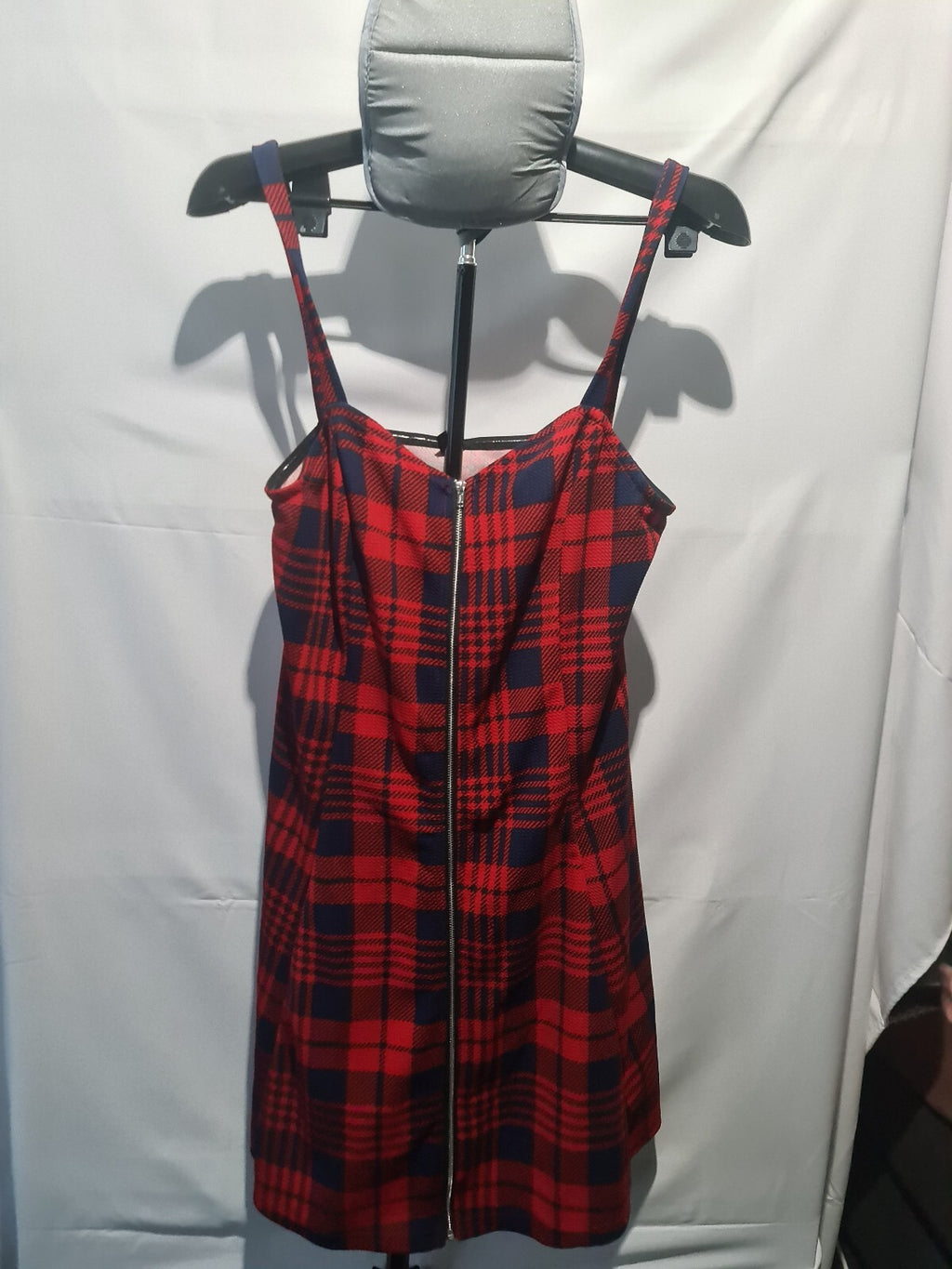Shein red tartan mini dress