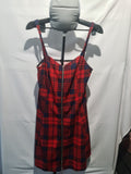 Shein red tartan mini dress