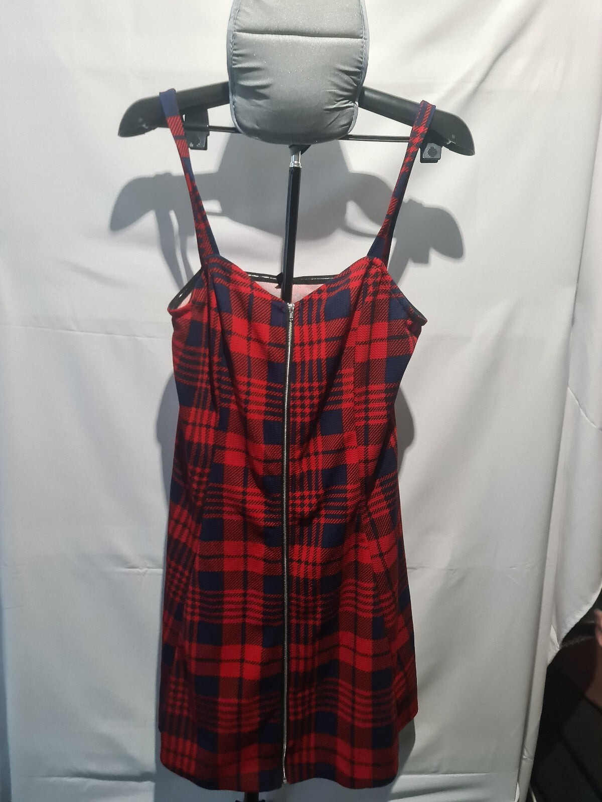 Shein red tartan mini dress