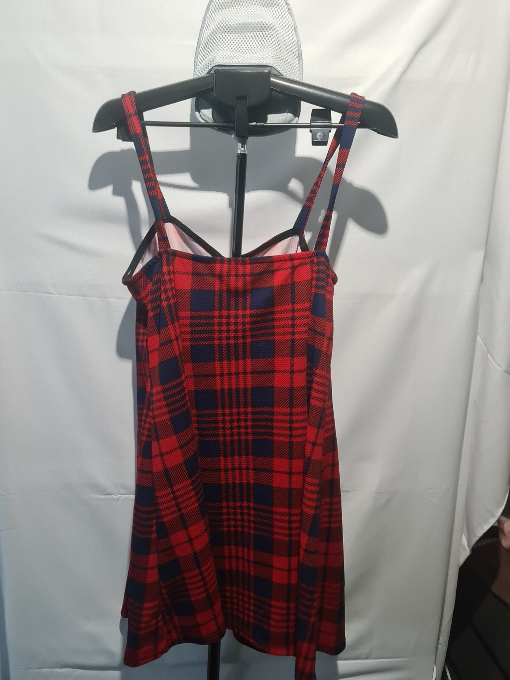 Shein red tartan mini dress