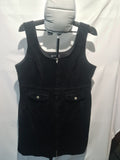 Black sleeveless pinafore dress