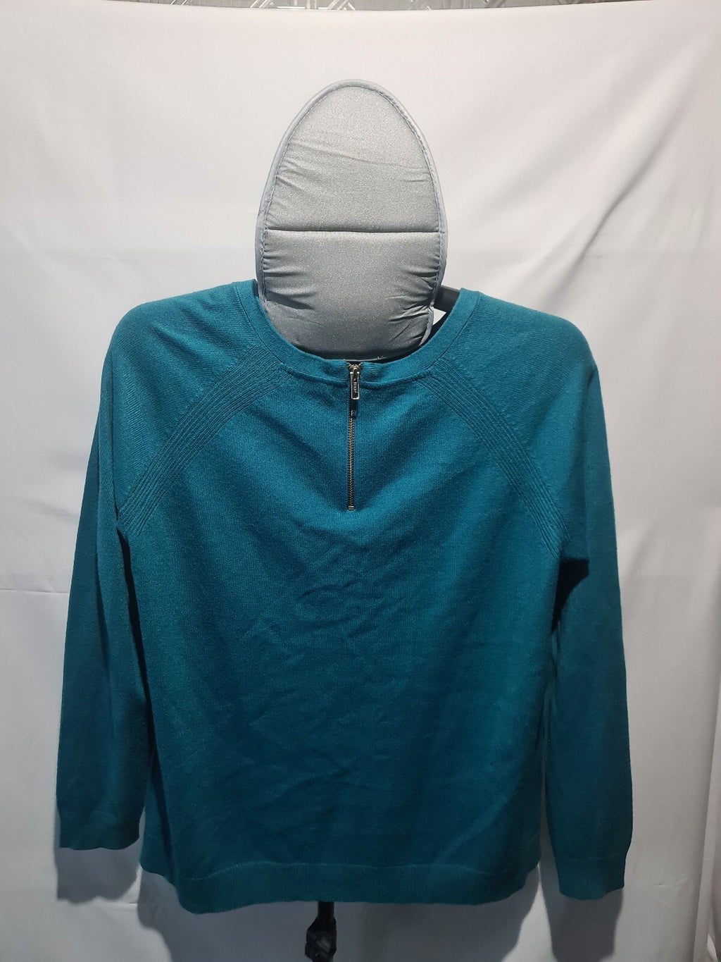 M&S teal textured long sleeve top