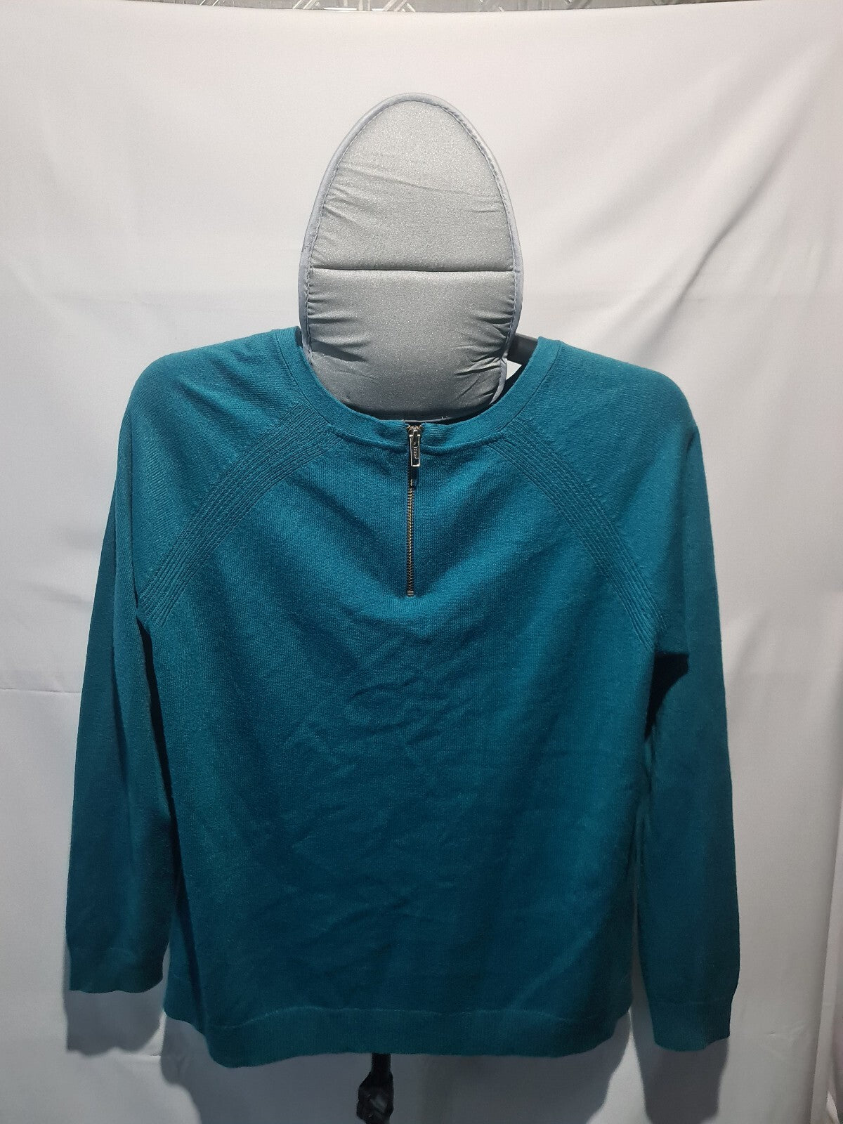 M&S teal textured long sleeve top