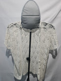 Cream crochet short sleeve top