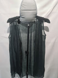 Pixi sheer dark green sleeveless blouse