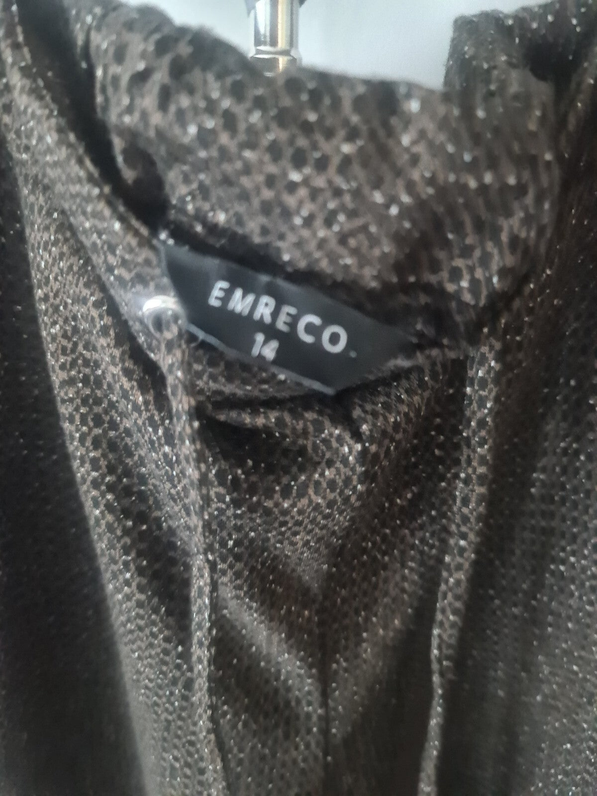 Emreco brown shimmer drawstring trousers