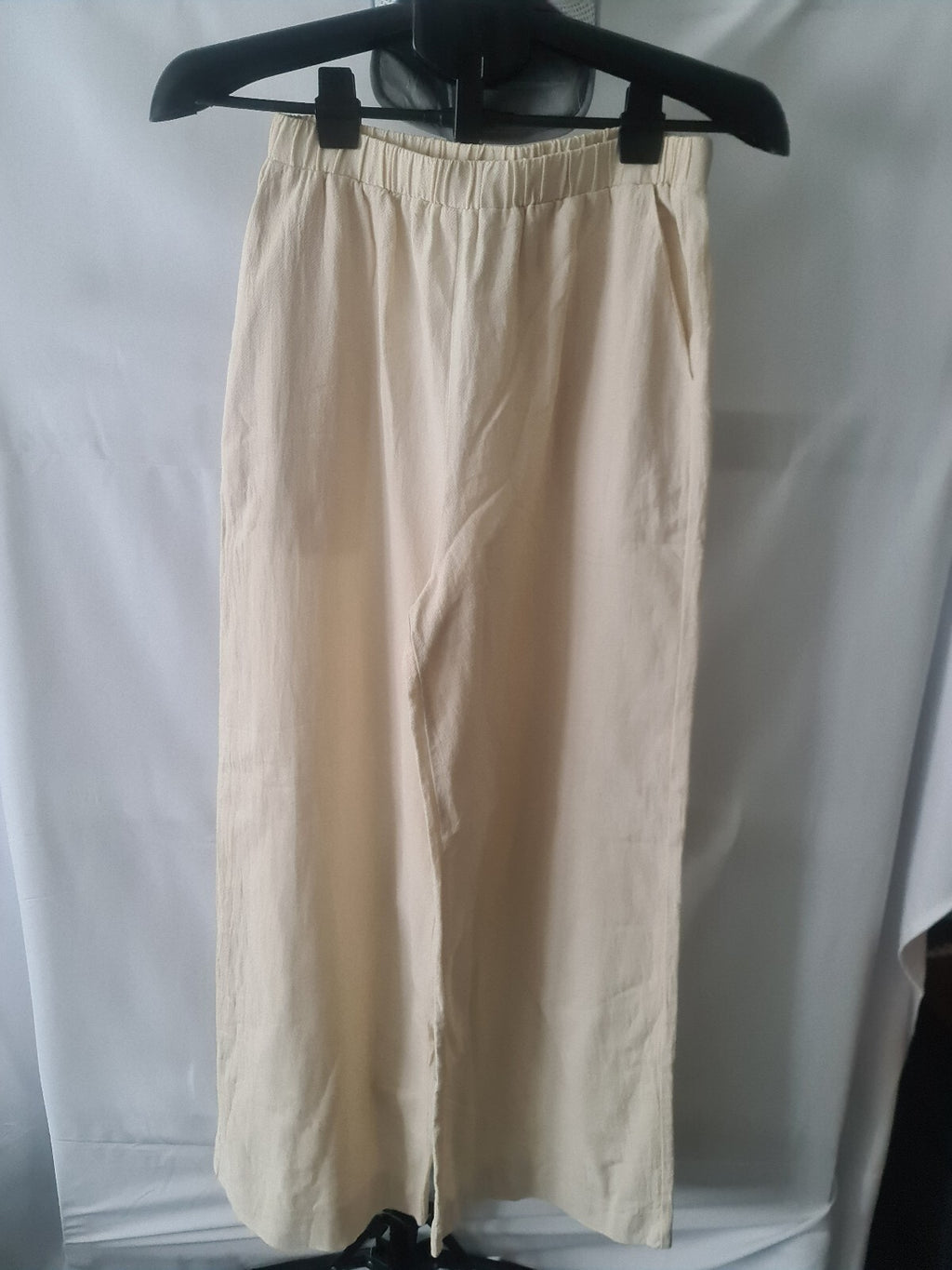 Shein cream wide leg trousers