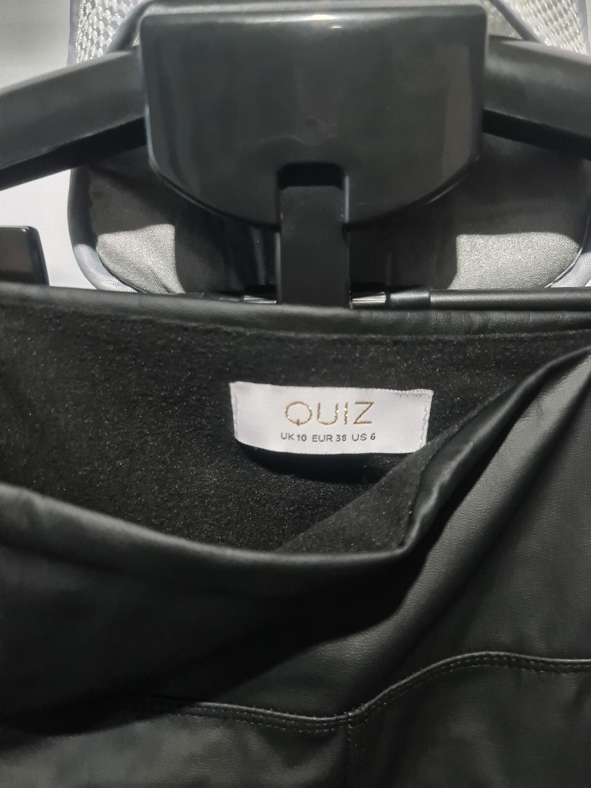 Quiz black faux leather leggings